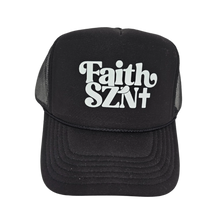 Load image into Gallery viewer, Faith SZN (Season) Trucker Hat - Blk/Wht