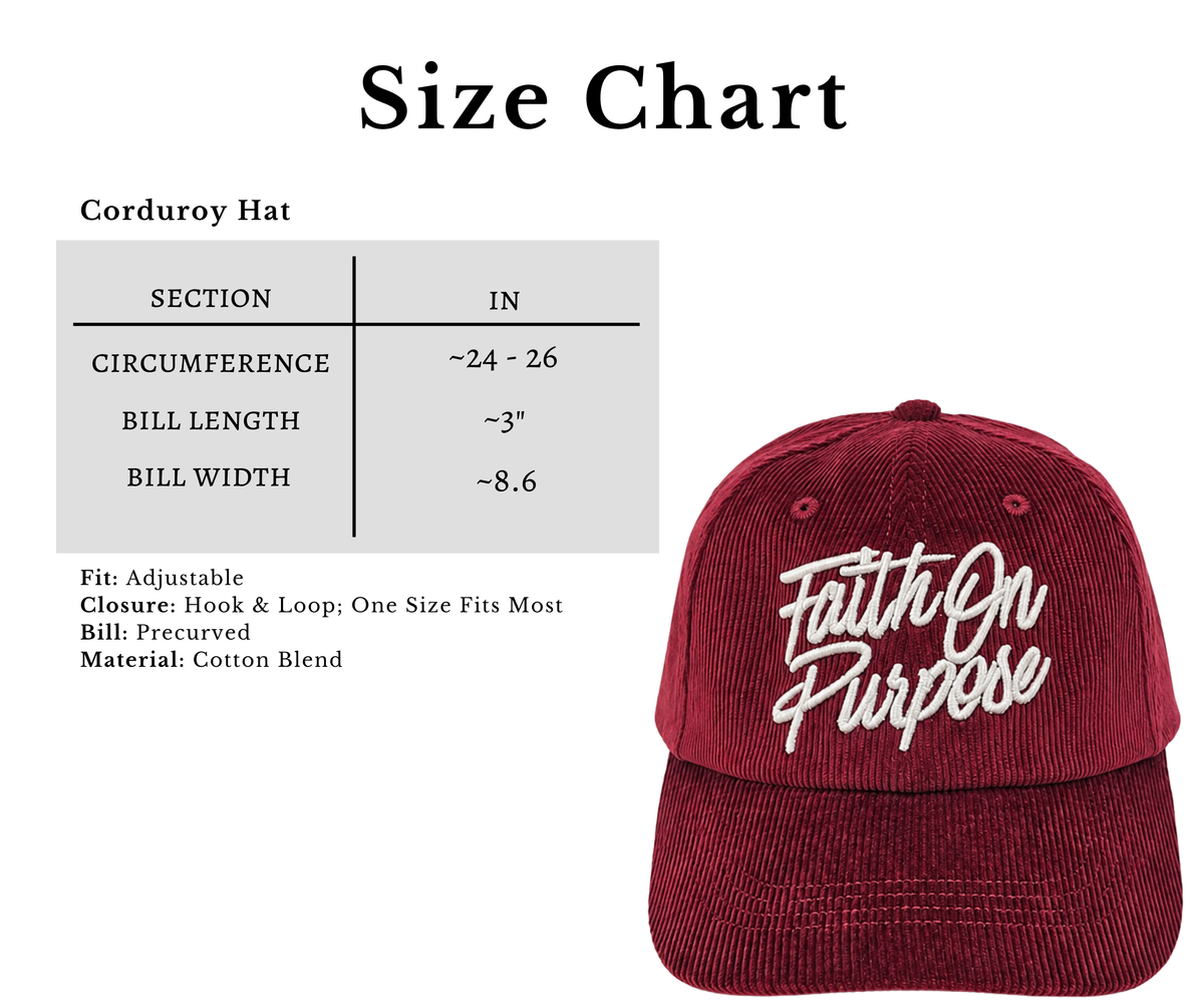 Faith On Purpose Burgundy Corduroy Dad Hat