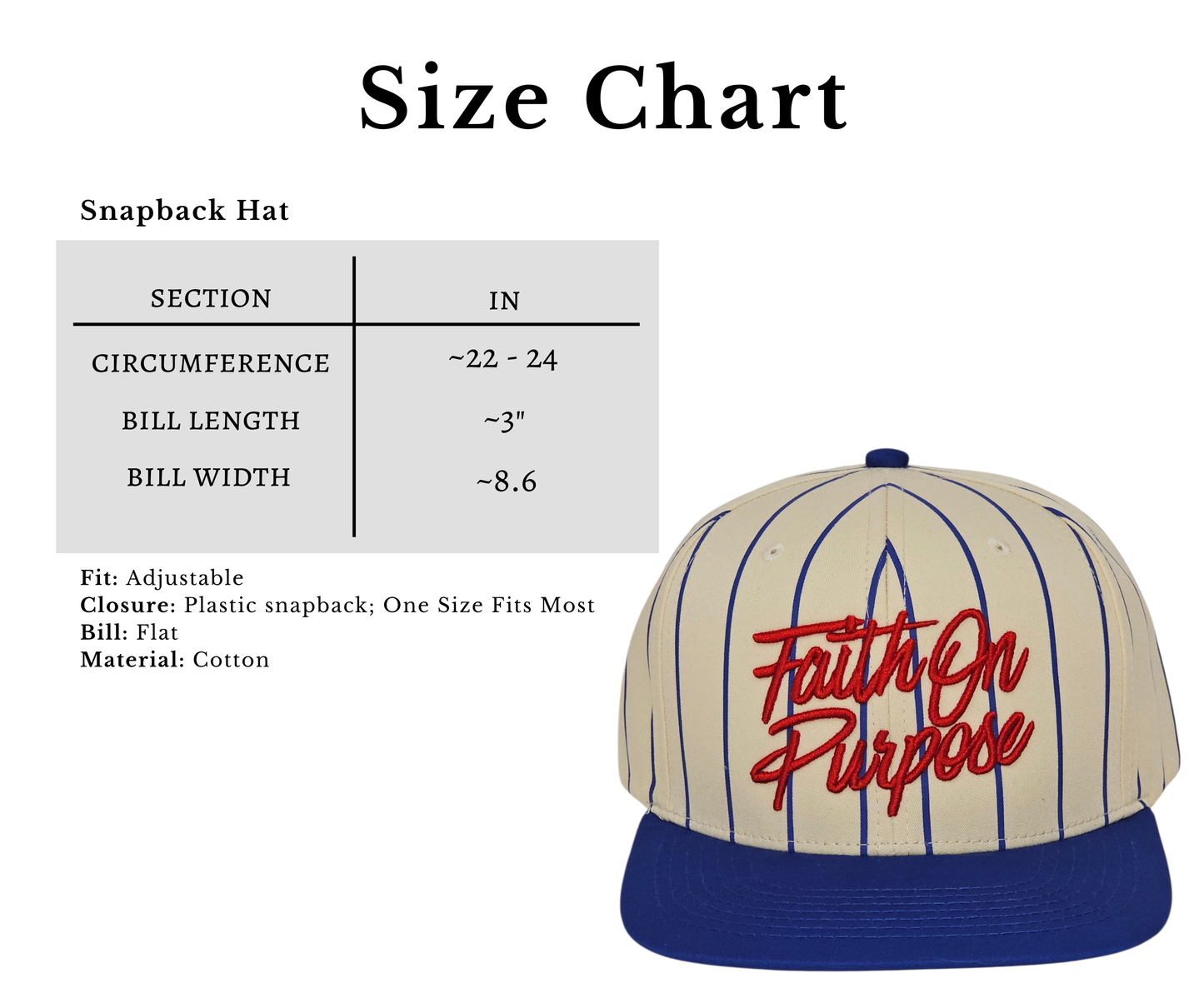 Faith On Purpose Pinstripe Snapback