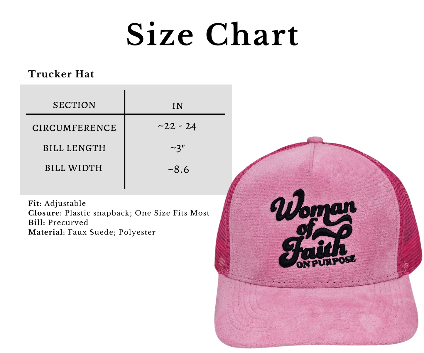 Woman of Faith On Purpose™ Pink Trucker Hat