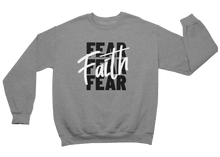 Load image into Gallery viewer, Faith Over Fear Sweatshirt - Unisex - Grey (Black & White) - Faith On Purpose Small