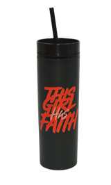 This Girl Has Faith 16oz Tumbler | Black/Red