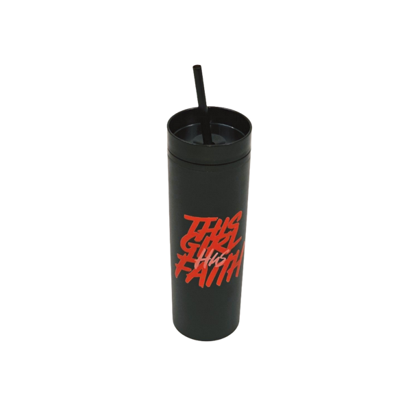 This Girl Has Faith 16oz Tumbler | Black/Red