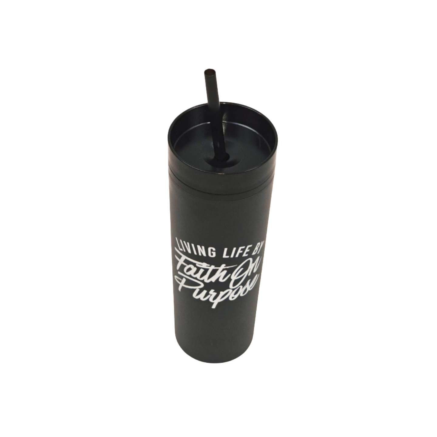 Living By Faith On Purpose 16oz Tumbler | Black/White - Faith On Purpose Default Title