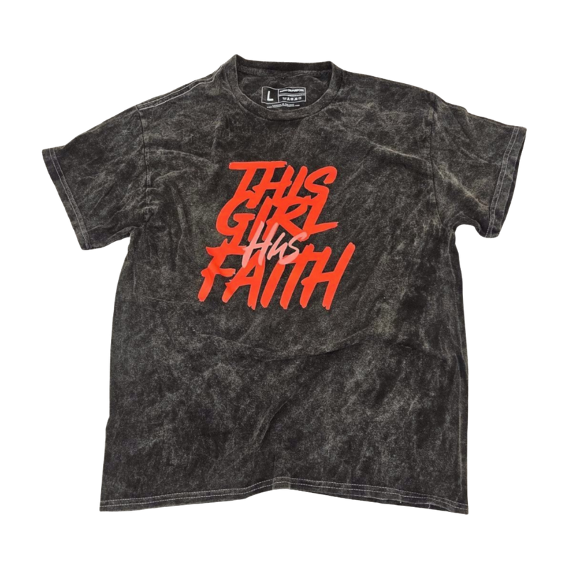 This Girl Has Faith T-Shirt - Black Stonewash