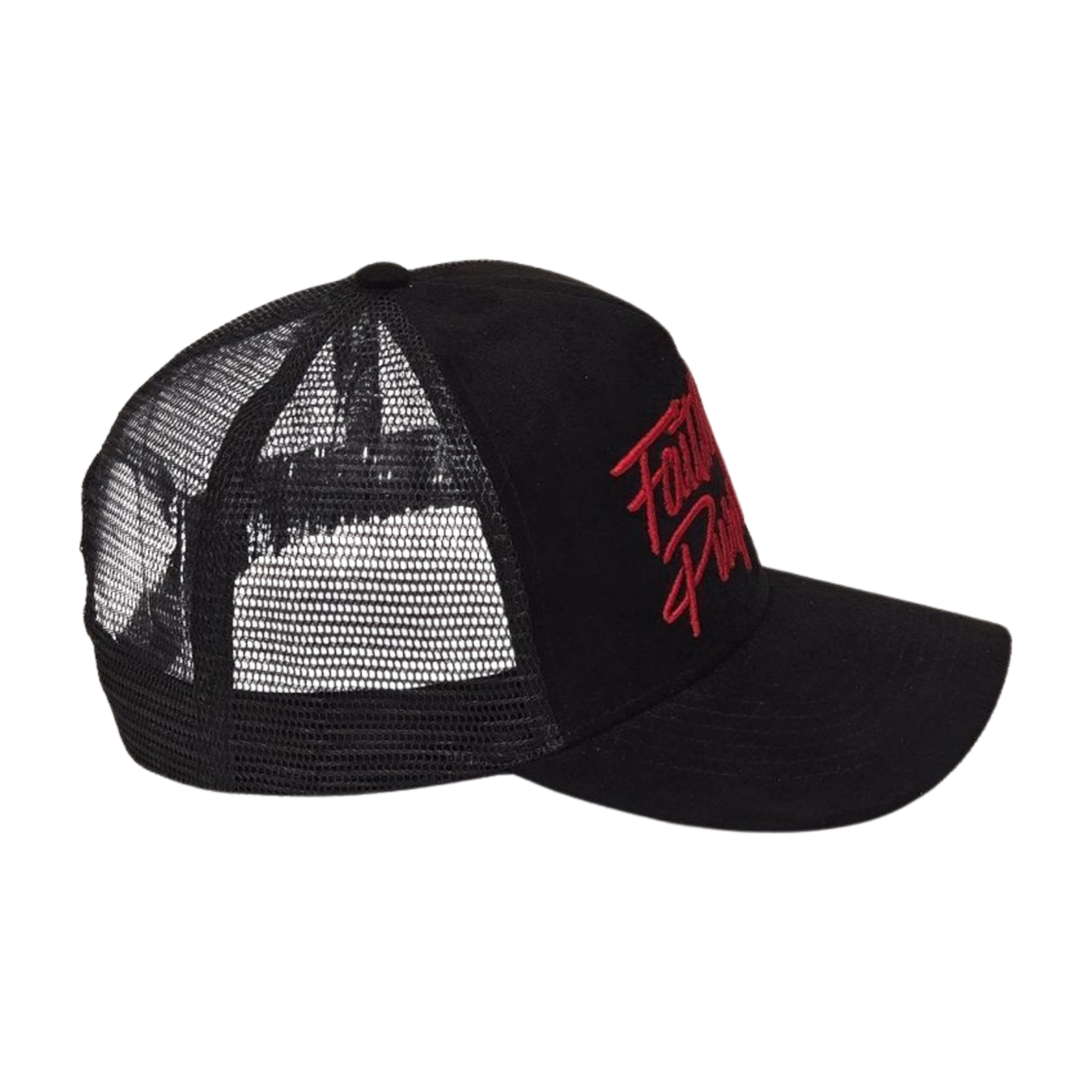 Faith On Purpose™ Black Suede Trucker Hat