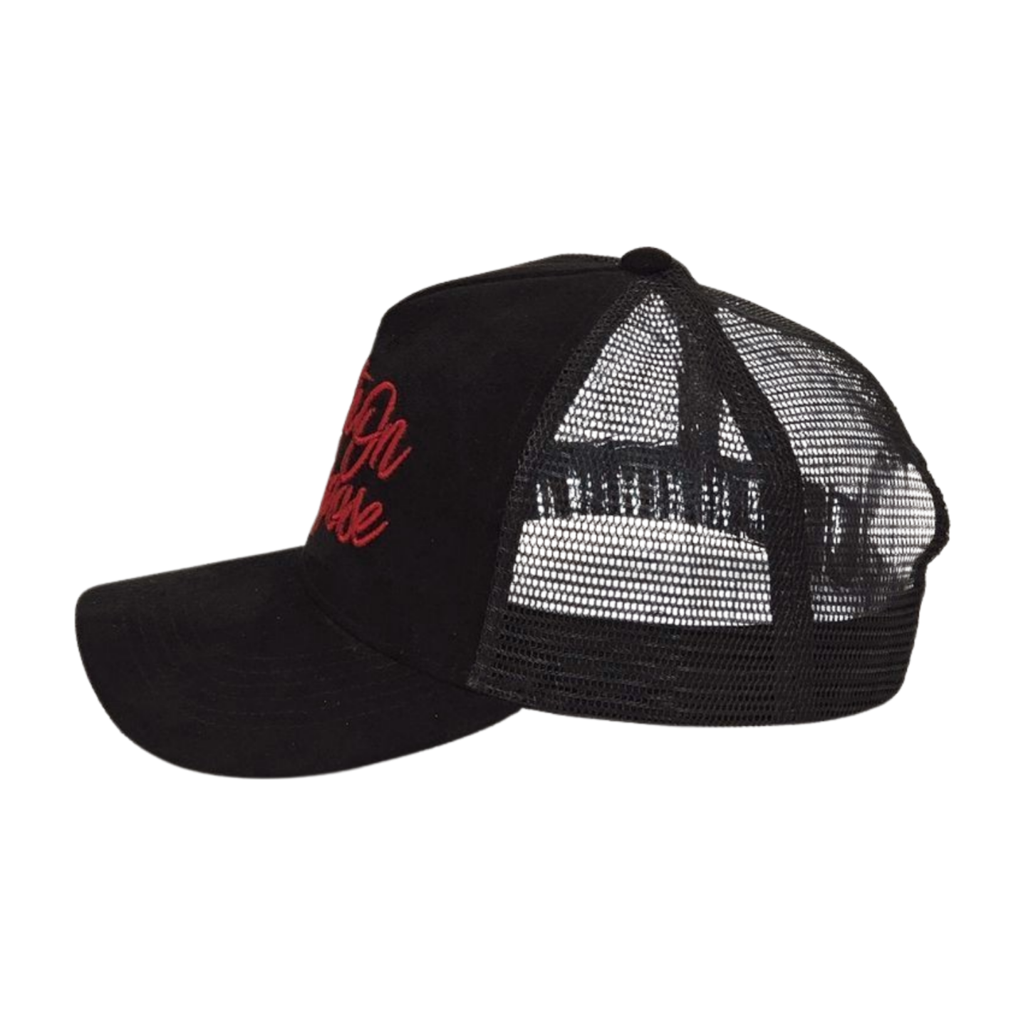 Faith On Purpose™ Black Suede Trucker Hat