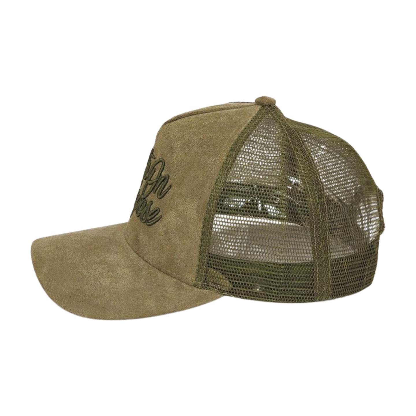 Faith On Purpose™ Olive Suede Trucker Hat