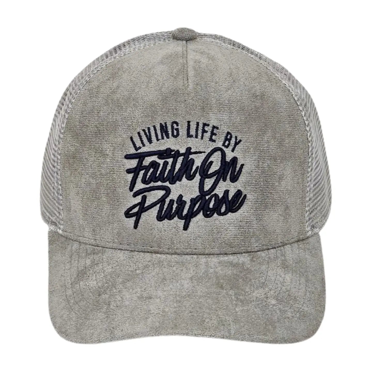 Living Life by Faith On Purpose™ Gray Trucker Hat