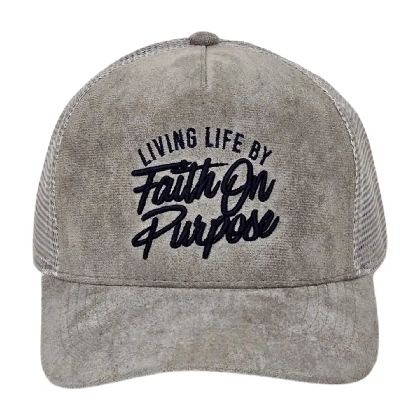 Living Life by Faith On Purpose™ Gray Trucker Hat