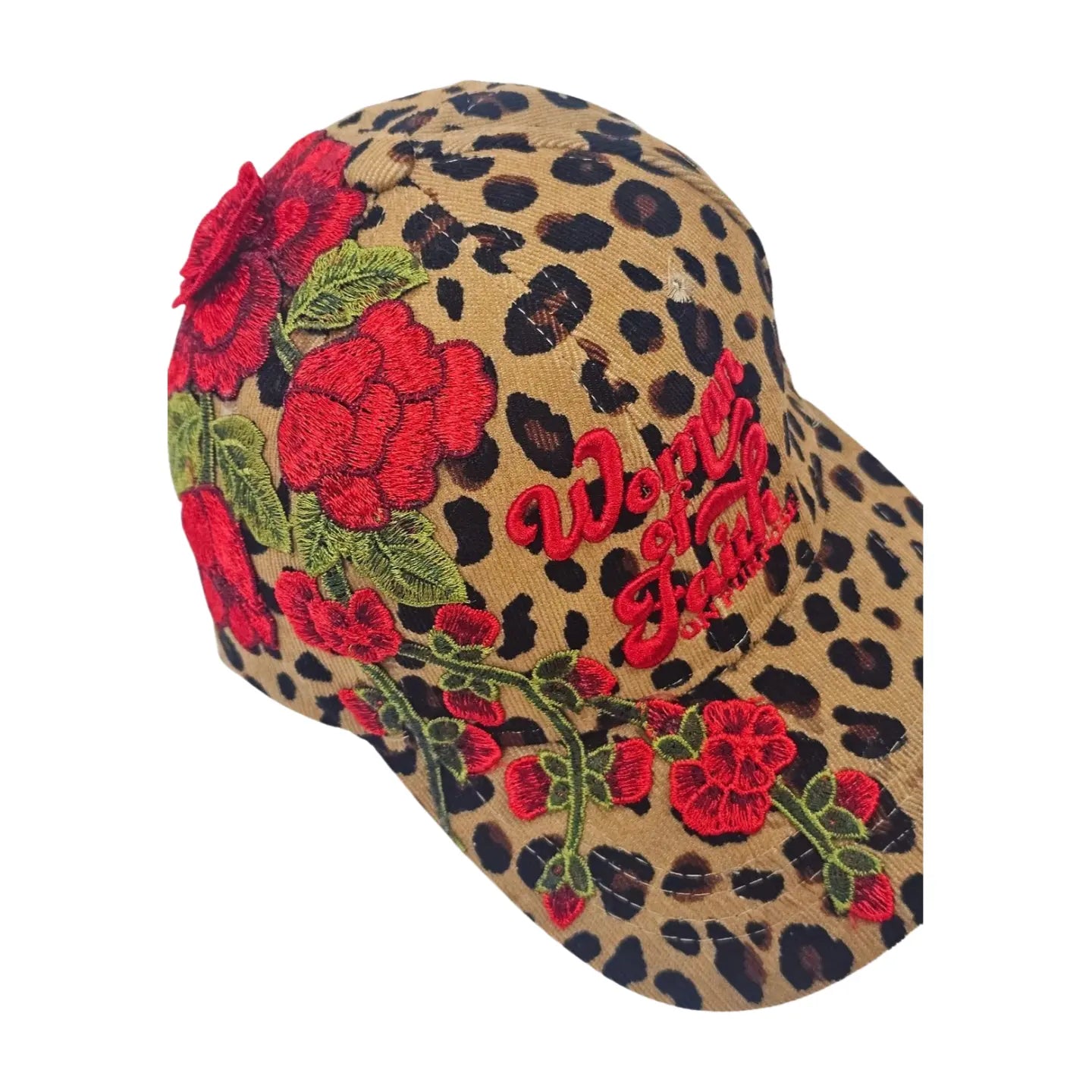 Woman Of Faith On Purpose Floral Hat | Leopard