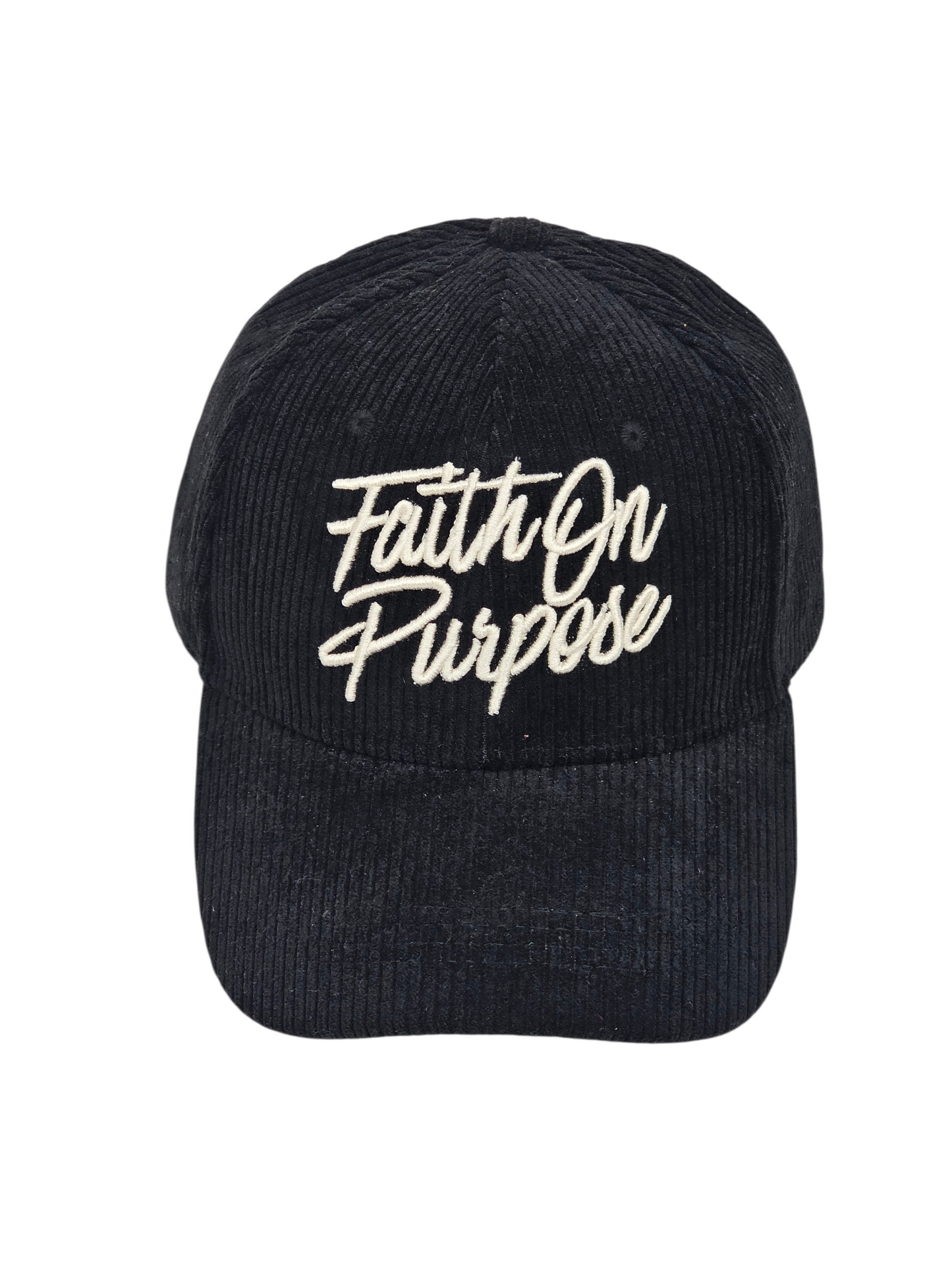 Faith On Purpose Black Corduroy Dad Hat