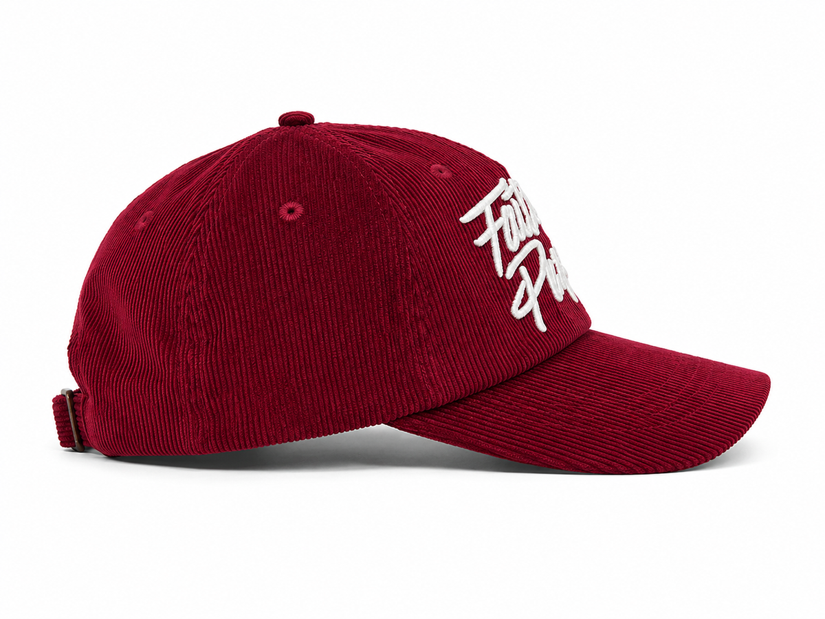 Faith On Purpose Burgundy Corduroy Dad Hat
