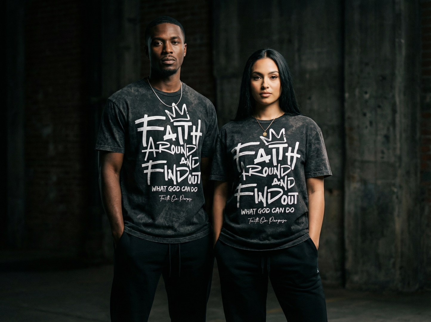 Faith Around & Find Out T-Shirt - Black Mineral Wash
