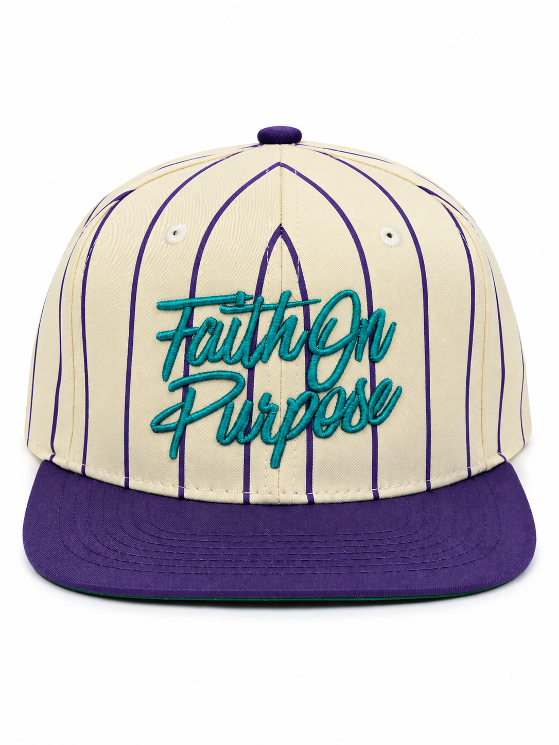 Faith On Purpose Pinstripe Snapback Purple