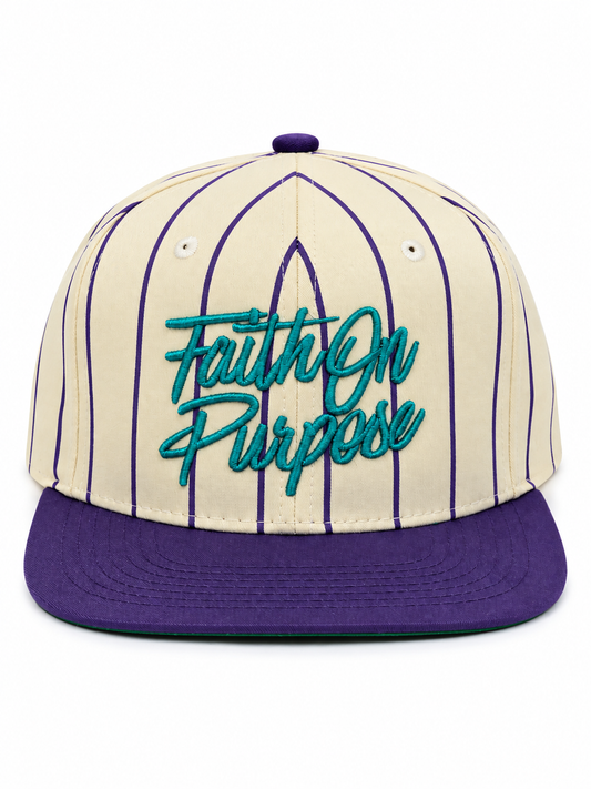 Faith On Purpose Pinstripe Snapback Purple
