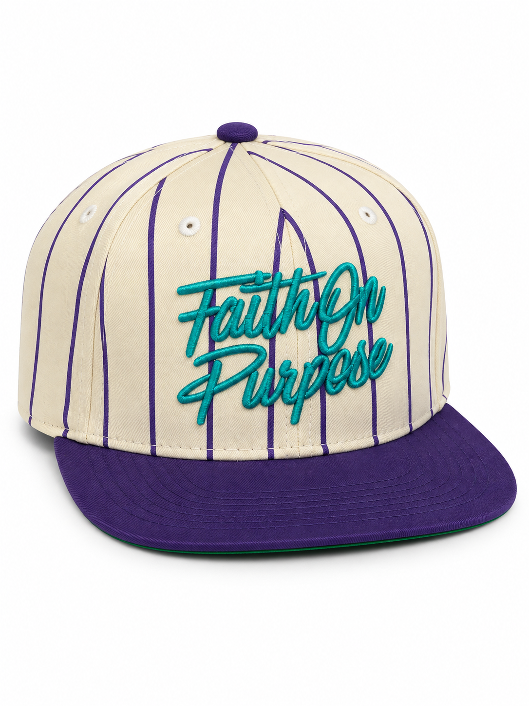 Faith On Purpose Pinstripe Snapback Purple