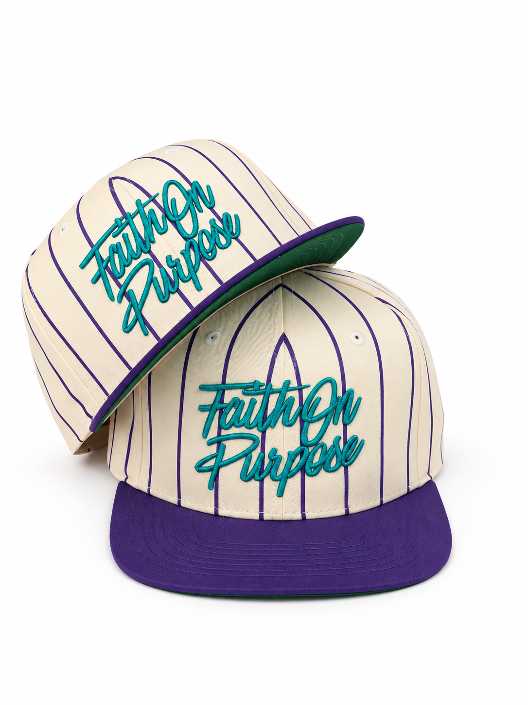 Faith On Purpose Pinstripe Snapback Purple