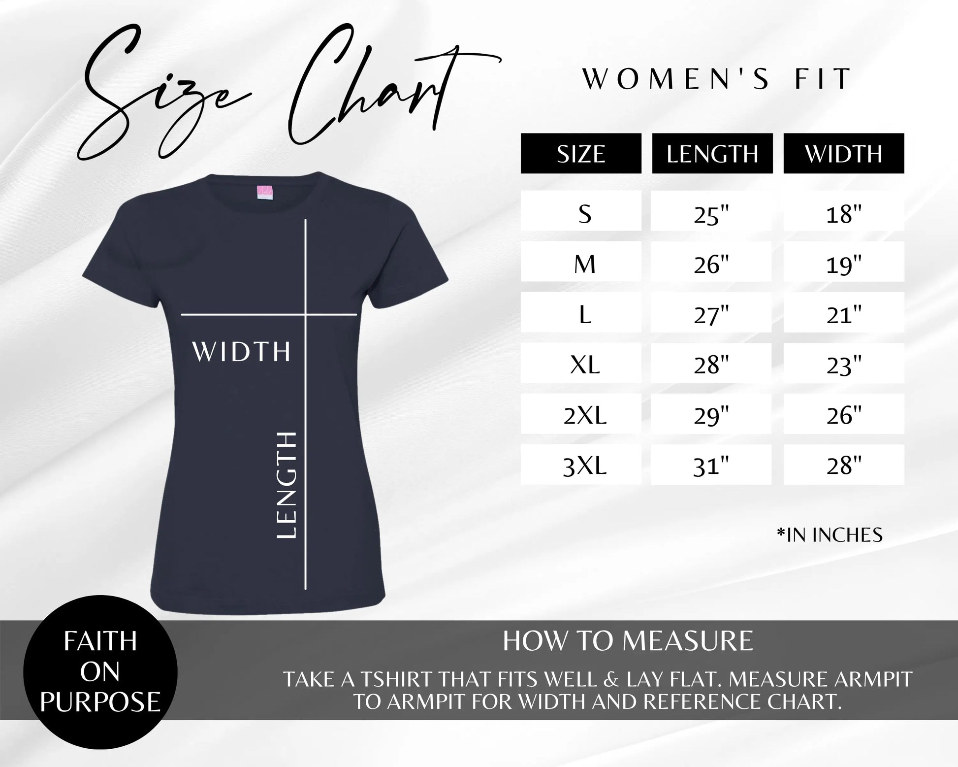 "His Will My Faith" T-Shirt For Women - Faith On Purpose Small