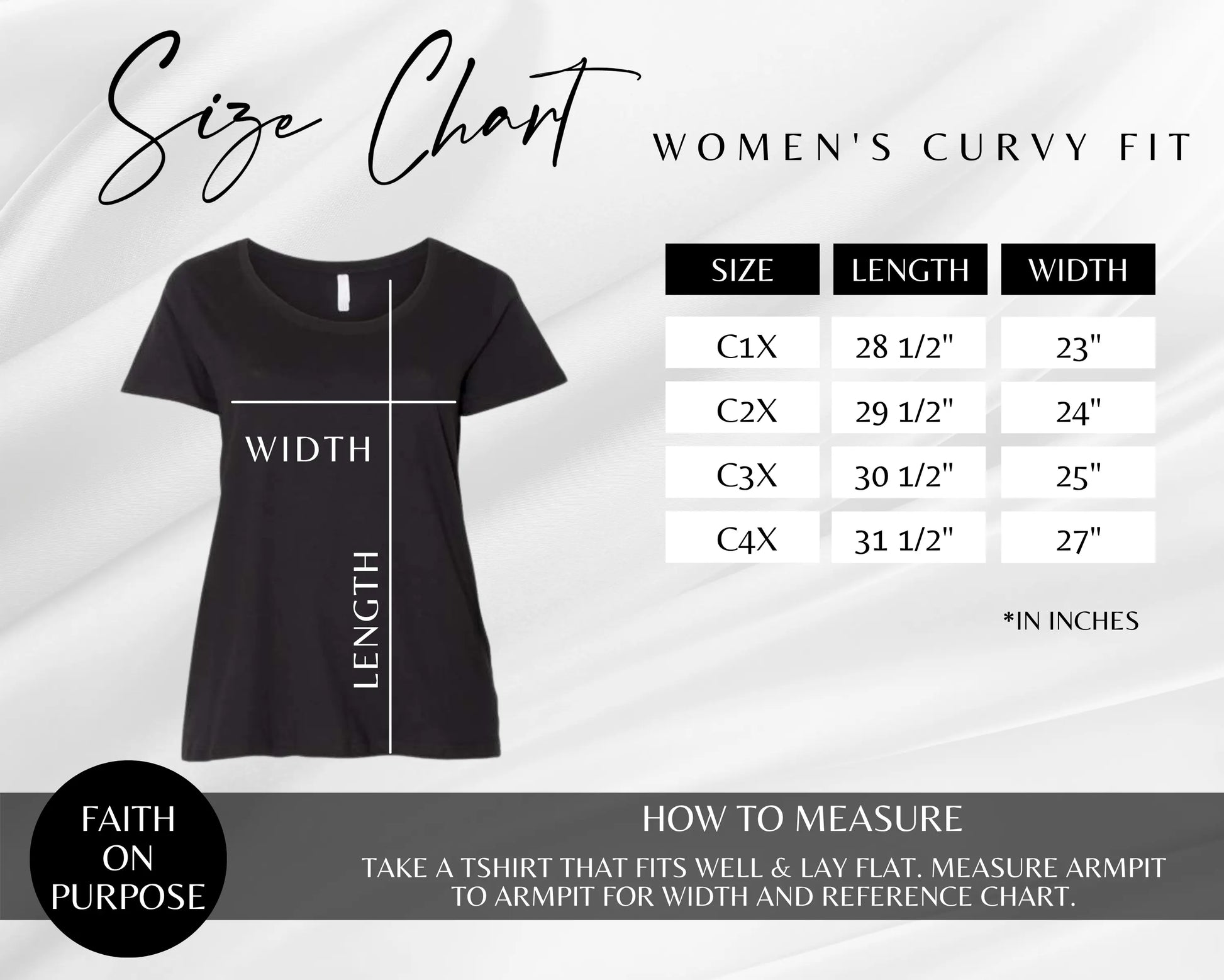 "His Will My Faith" T-Shirt For Women - Faith On Purpose Small