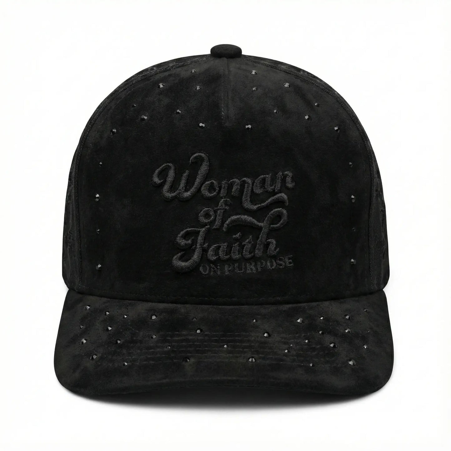 Woman Of Faith Suede Trucker Hat - Black - Faith On Purpose Black