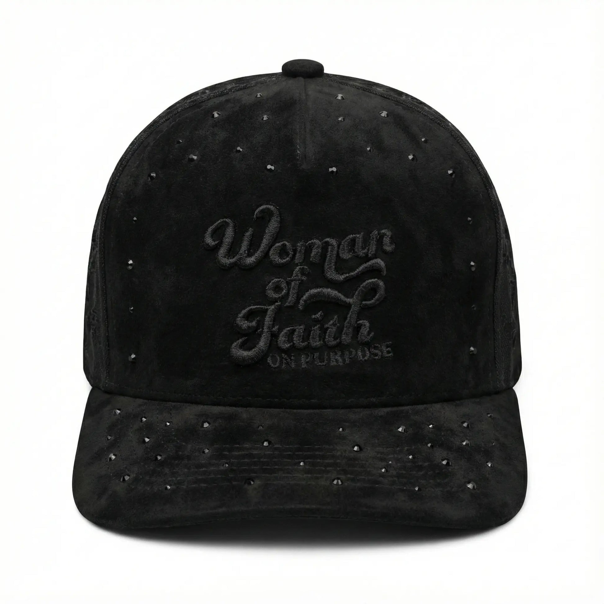 Woman Of Faith Suede Trucker Hat - Black - Faith On Purpose Black