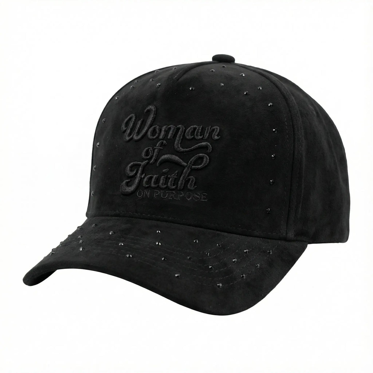 Woman Of Faith Suede Trucker Hat - Black - Faith On Purpose Black