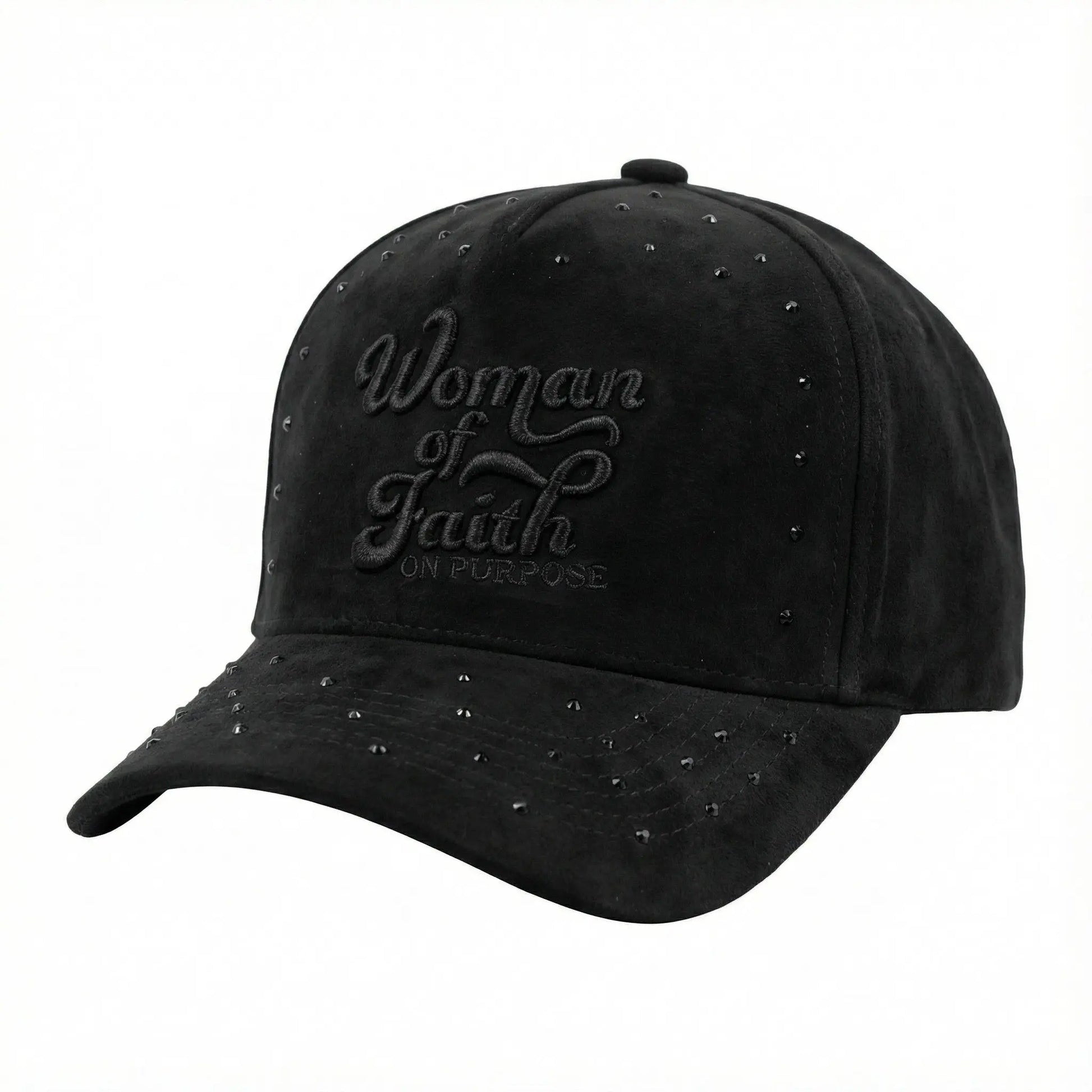Woman Of Faith Suede Trucker Hat - Black - Faith On Purpose Black
