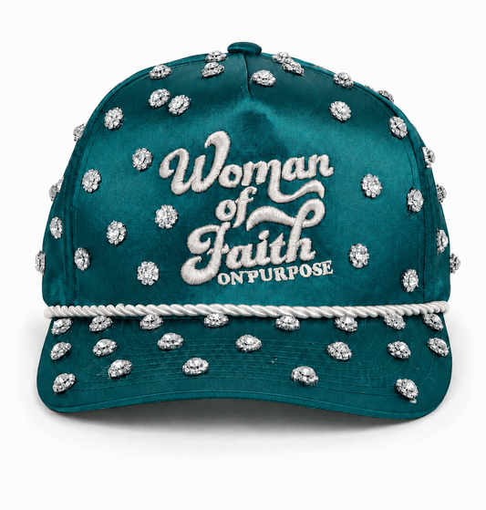 Woman Of Faith On Purpose Satin Bling Hat
