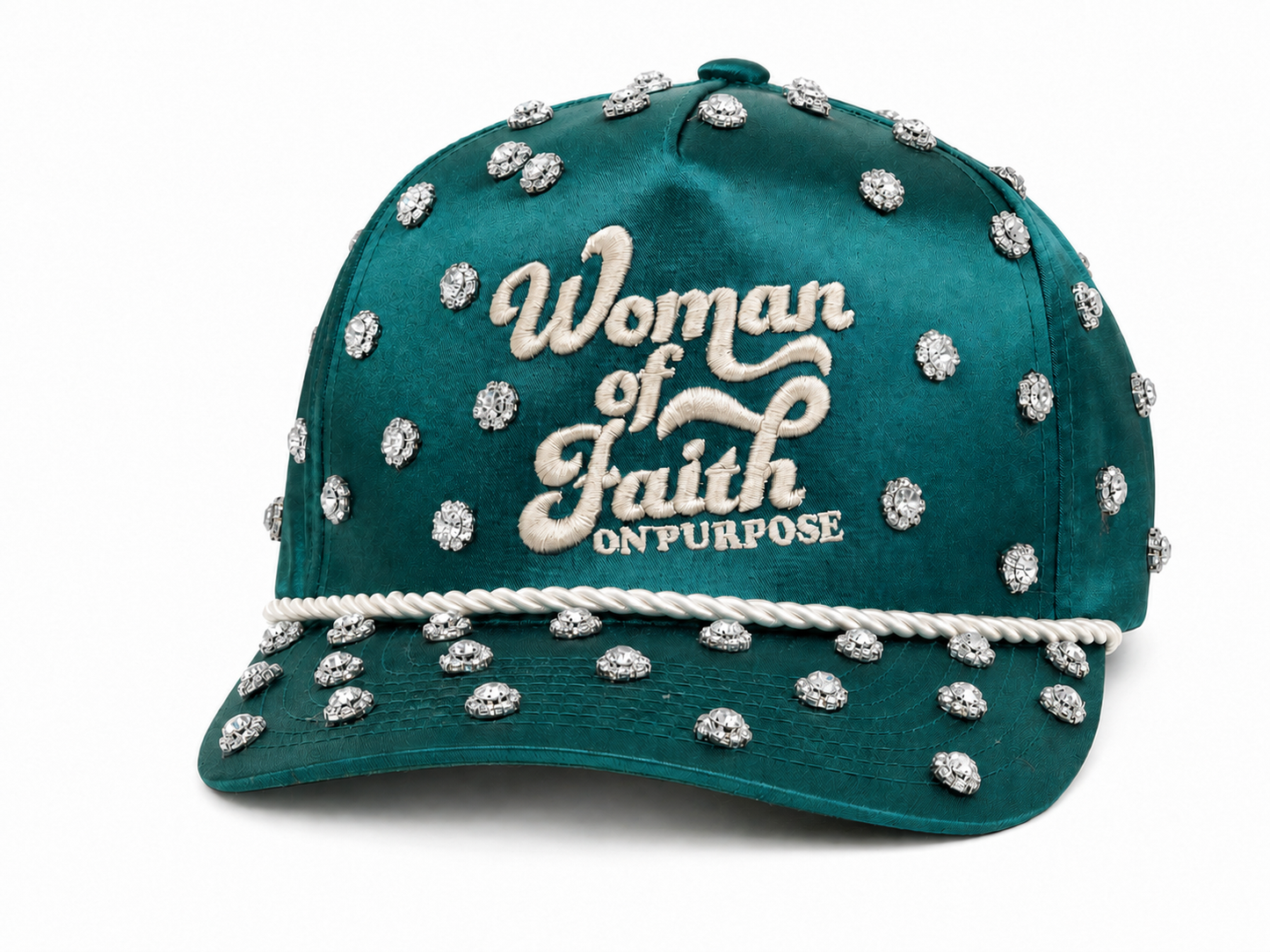Woman Of Faith On Purpose Satin Bling Hat