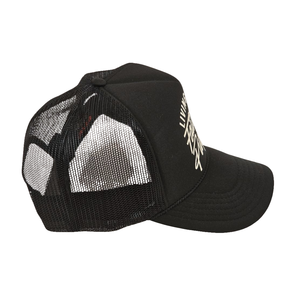 Living By Faith On Purpose Trucker Hat - Blk/Cream