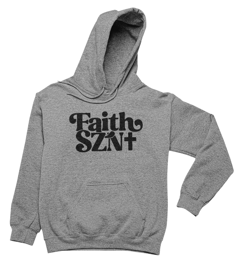 Faith SZN (Season) Hoodie - Unisex - Grey/Black - Faith On Purpose Small