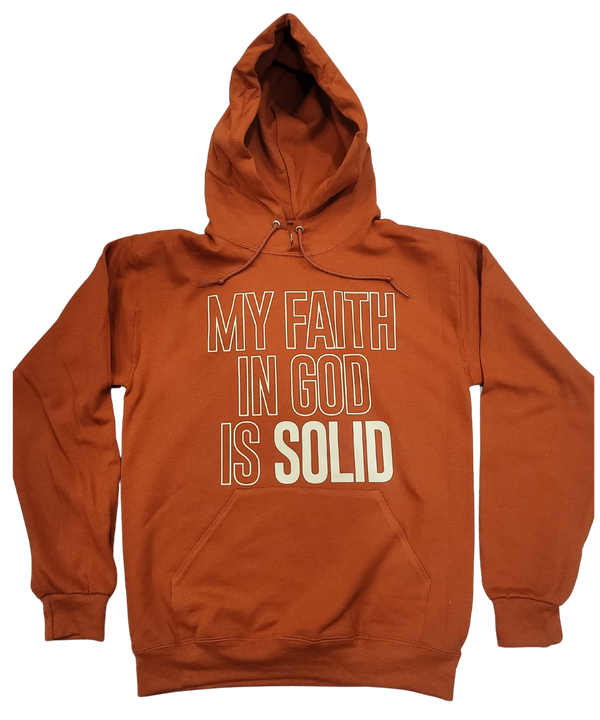 Solid Faith Hoodie - Unisex - Rust/Cream - Faith On Purpose Small