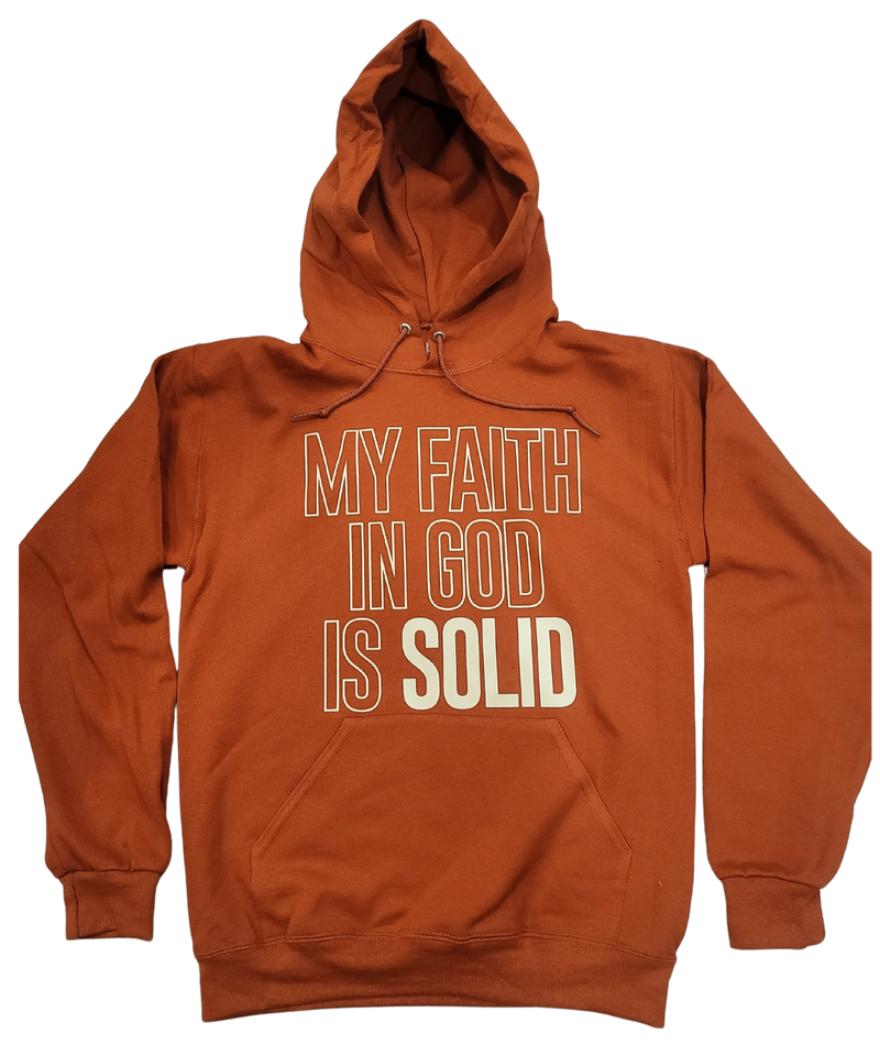 Solid Faith Hoodie - Unisex - Rust/Cream - Faith On Purpose Small