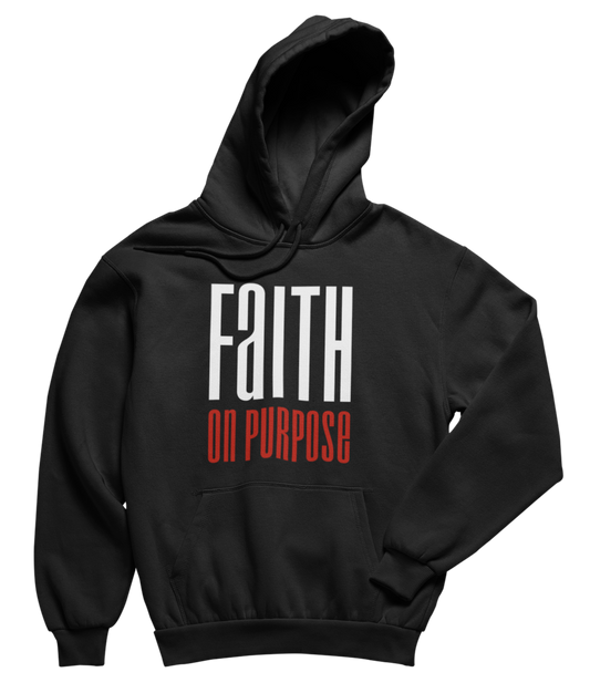 Faith On Purpose Signature Unisex Hoodie - Black - Faith On Purpose Small