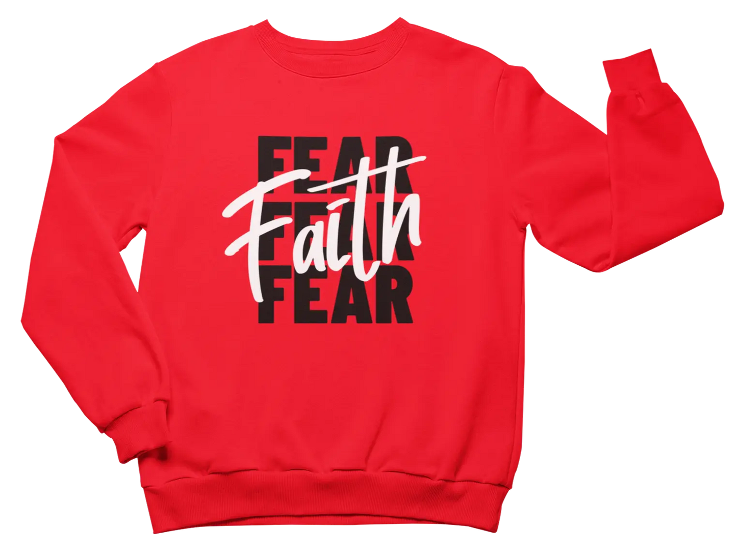 Faith Over Fear Sweatshirt -Unisex - Red - Faith On Purpose Small
