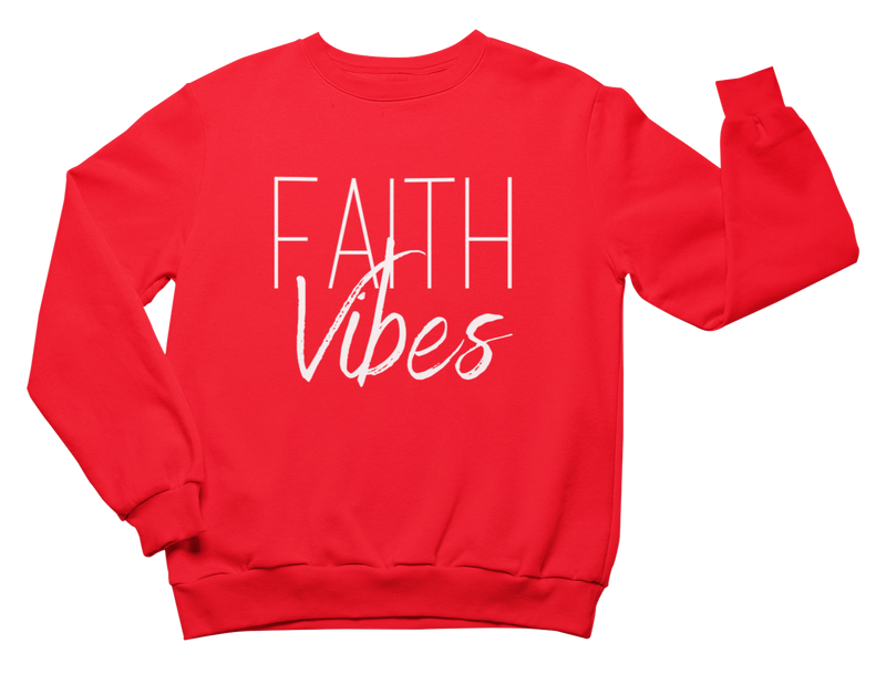 Faith Vibes Sweatshirt - Unisex - Red - Faith On Purpose Small