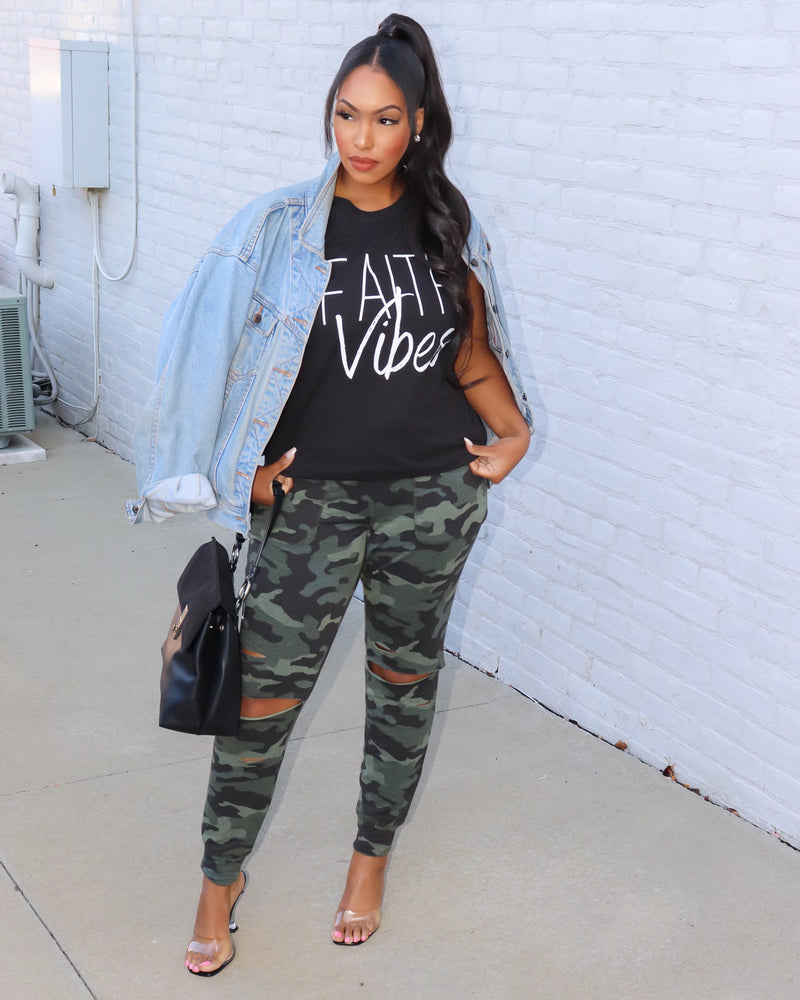 Faith Vibes T-Shirt - Women's - Black - Faith On Purpose