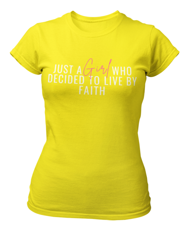 Just A Girl Living By Faith - Women - Yellow - Faith On Purpose Small
