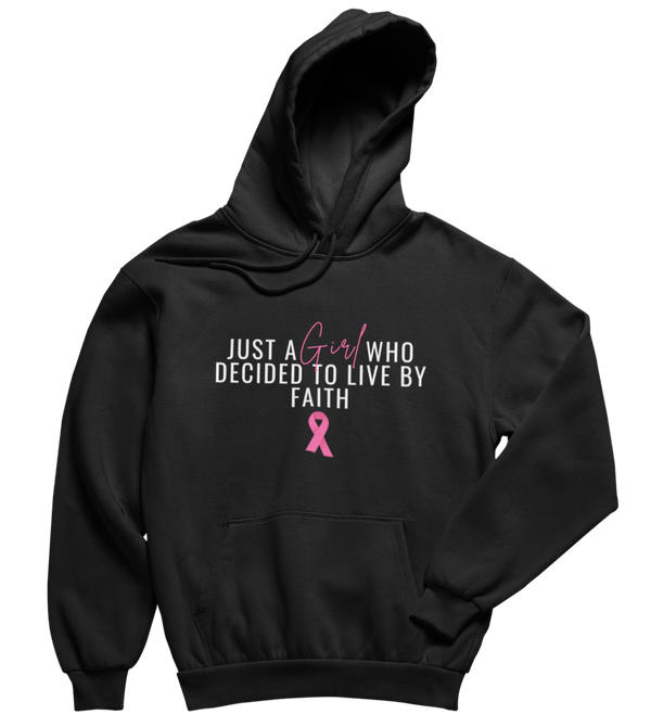 Just A Girl Living By Faith Hoodie - Black - BC Edition - Faith On Purpose Small