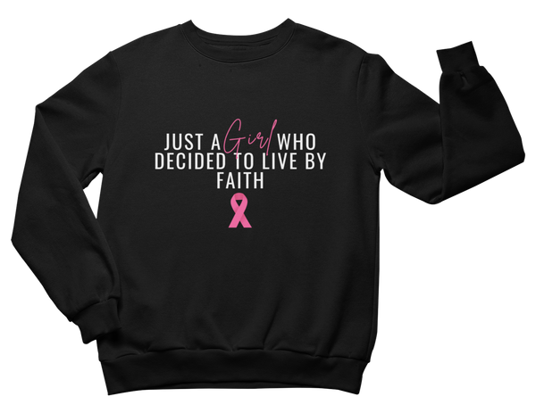 Just A Girl Living By Faith Sweatshirt - Black - BC Edition - Faith On Purpose Small