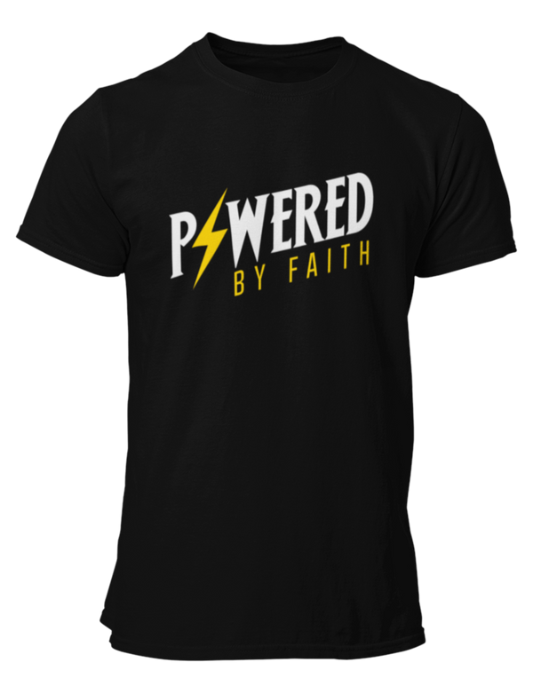 Powered By Faith T-Shirt - Men's/Unisex - Black - Faith On Purpose Small