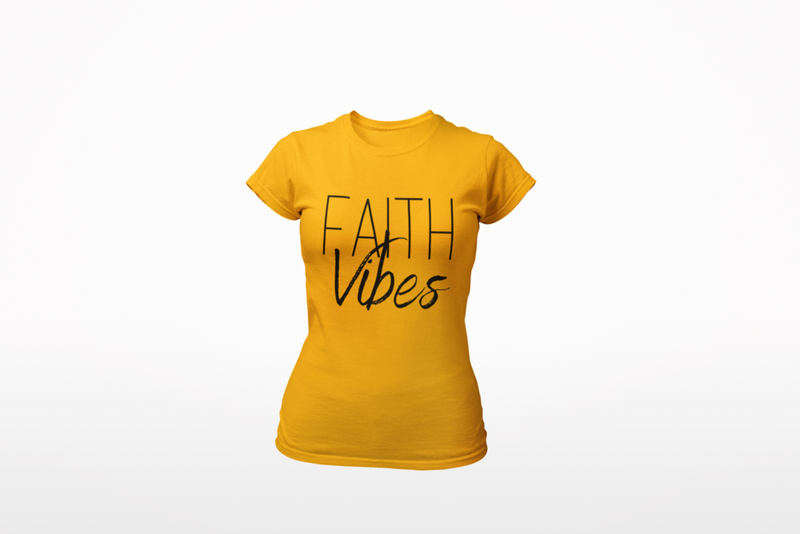 Faith Vibes T-Shirt - Women's - Gold [Runs Small] - Faith On Purpose Small