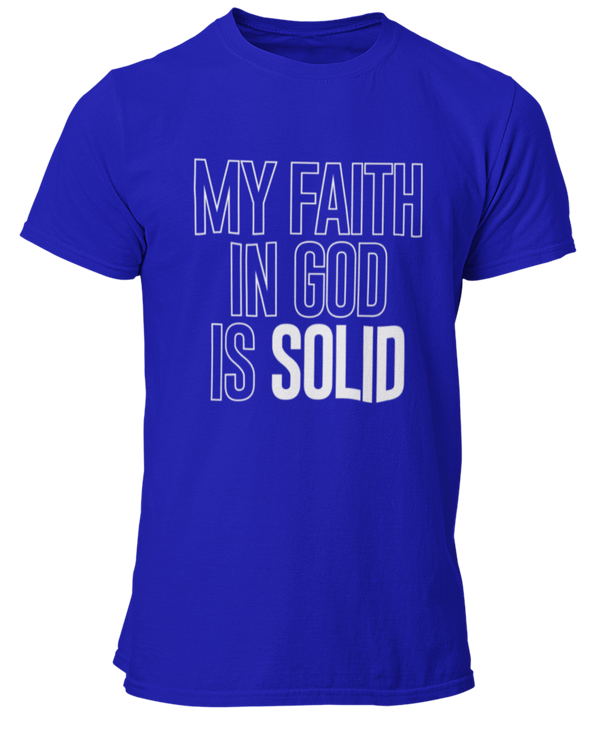 My Faith Is Solid T-Shirt - Men (Unisex) - Blue/White - Faith On Purpose Small