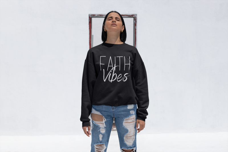 Faith Vibes Sweatshirt -Unisex - Black - Faith On Purpose